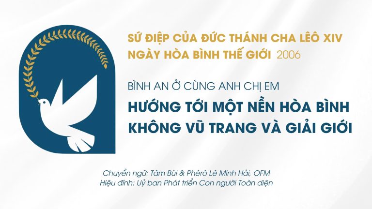 SỨ ĐIỆP CỦA ĐỨC THÁNH CHA LÊÔ XIV CHO NGÀY HÒA BÌNH THẾ GIỚI LẦN THỨ 59