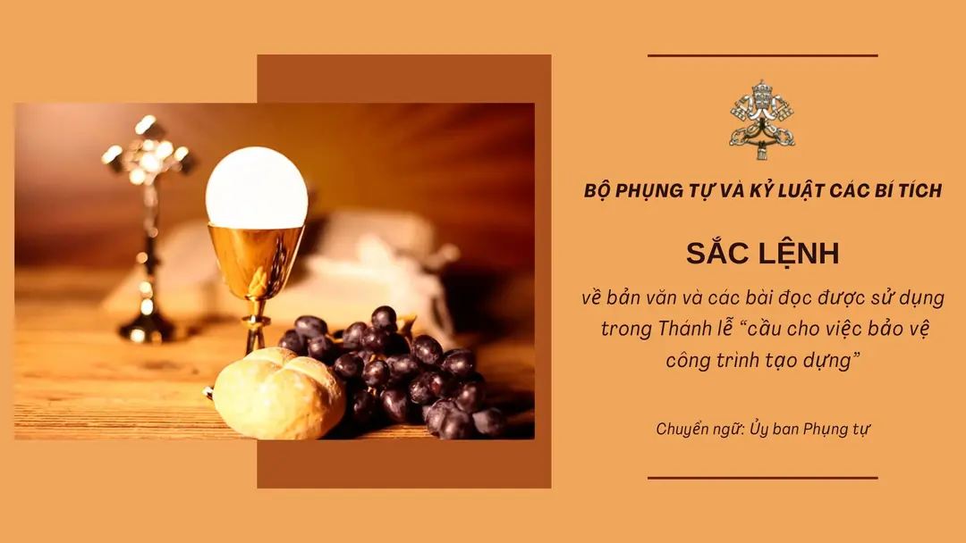 SẮC LỆNH VỀ THÁNH LỄ CẦU CHO VIỆC BẢO VỆ CÔNG TRÌNH TẠO DỰNG